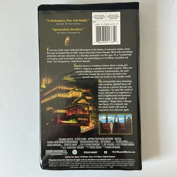 Spirited Away Miyazaki’s Studio Ghibli VHS Tape Disney Presents 2001 Clamshell - Picture 2 of 10